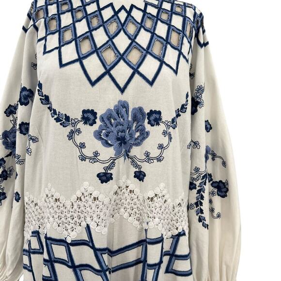 ASOS Curve White and Blue Maxi Dress - Picture 4 of 16